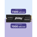 Жесткий диск SSD 2Тб Kingston Renegade (2280, 7300/7000 Мб/с, 1000000 IOPS, PCIe 4.0 x4 (NVMe), для ноутбука и настольного компьютера)