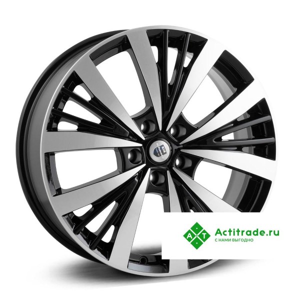 КиК Марвел R19/7.5J PCD 5x112 ET 35 ЦО 66,6 черный глянцевый с полированной лицевой поверхностью
