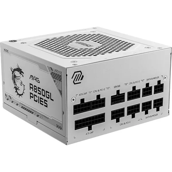 Блок питания MSI MAG A850GL PCIE5 WHITE (ATX, 850Вт, GOLD)