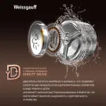 Стиральная машина Weissgauff WM 58411 Direct Drive Inverter Premium(фронтальная полноразмерная, класс стирки/отжима/э.потребления: A/A/A+++ , макс: 11кг, 1400 об/мин, инвертер, защита: полная, 60x84.7x51см, темно-серебристый)