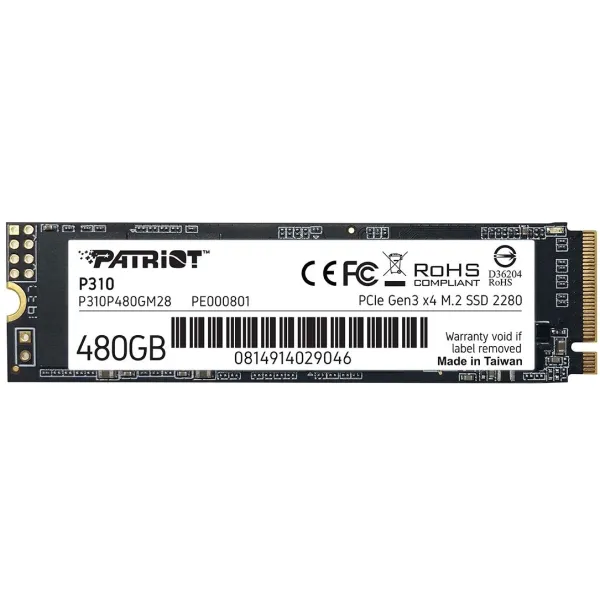 Жесткий диск SSD 480Гб Patriot (2280, 1700/1500 Мб/с)