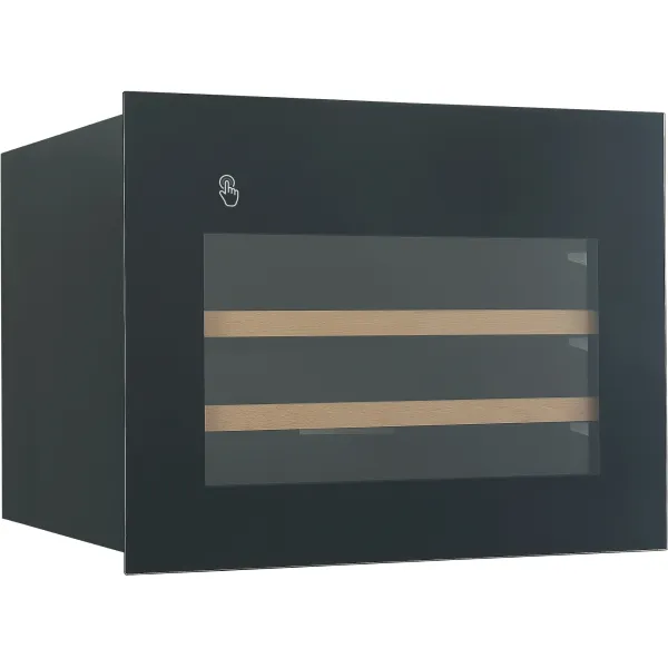 Винный шкаф с открытой панелью Hyundai HBWC 0461 SCT (G, 1-камерный, объем 62:62л, 59x45.5x56.3см, черный)