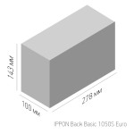 ИБП Ippon Back Basic 1050S Euro (интерактивный, 1050ВА, 600Вт, 3xCEE 7 (евророзетка))