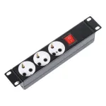 Блок распределения питания ЦМО БР-3П-10-9005 (10А, горизонтальное, 3xSchuko, базовые, без вилки)