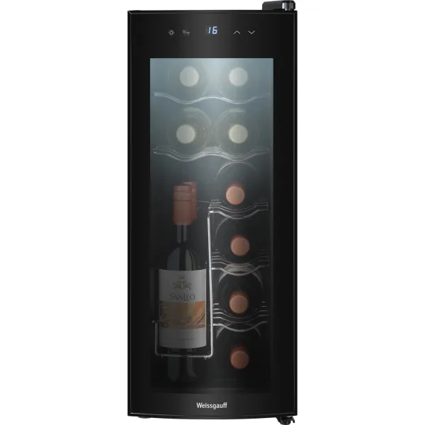 Винный шкаф Weissgauff WWC-12 Bottle (A, 1-камерный, черный)