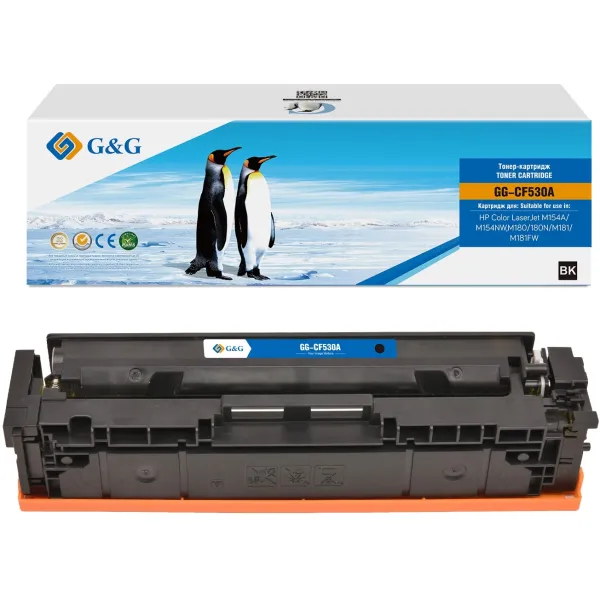 Тонер-картридж G&G GG-CF530A (черный; 1100стр; CLJ M154A, M154NW M180, 180N, M181, M181FW)