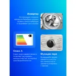 Стиральная машина Beko RSPE78612S(фронтальная средняя, класс стирки/отжима/э.потребления: A/B/A+++ , макс: 7кг, 1200 об/мин, инвертер, 60x84x45см, серебристый)