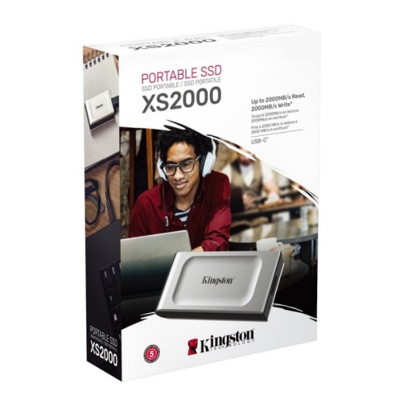 Внешний жесткий диск SSD 1Тб Kingston XS2000 (2000/2000 Мб/с, USB 3.2 Gen 2 Type-C, внешний)