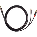 Кабель-переходник VCOM (2 x RCA (m), mini jack 3.5 mm (f))