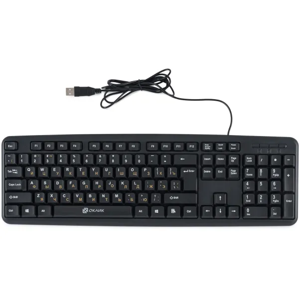 Клавиатура Oklick 130 M Multimedia Keyboard Black PS/2 (классическая мембранная, 104кл)