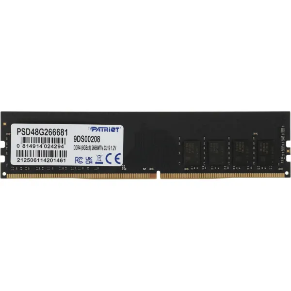 Память DIMM DDR4 8Гб 2666МГц Patriot Memory (21300Мб/с, CL19, 288-pin, 1.2 В)