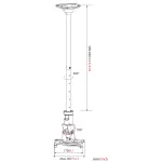 Кронштейн для проектора Cactus CS-VM-PR01L (потолочный, поворот и наклон, наклон -90 /+90, поворот -90 /+90, 10кг)