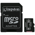 Карта памяти microSDHC 32Гб Kingston (Class 10, 100Мб/с, UHS-I U1, адаптер на SD)