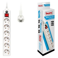 Сетевой фильтр Buro 600SH-5-W (5м, 6xEURO, 2,2кВт, 10А) [600SH-5-W]