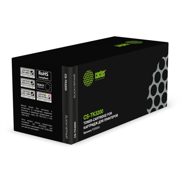 Тонер-картридж Cactus CS-TK3200 (черный; 40000стр; P3260dn)