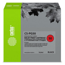 Картридж Cactus CS-PG50 (оригинальный номер: PG-50; черный; 18стр; Pixma MP150, MP160, MP170, MP180, MP450, MP460, iP2200, MX300, MX310, JX200, JX210, JX210p, JX500, JX510, JX510P) [CS-PG50]