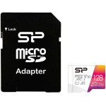 Карта памяти microSDXC 128Гб Silicon Power (Class 10, 100Мб/с, UHS-I U1, адаптер на SD)