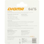 Карта памяти microSDXC 64Гб Digma (Class 10, 80Мб/с, UHS-I U3, адаптер на SD)