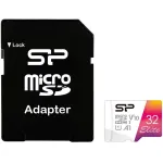 Карта памяти microSDHC 32Гб Silicon Power (Class 10, 100Мб/с, UHS-I U1, адаптер на SD)