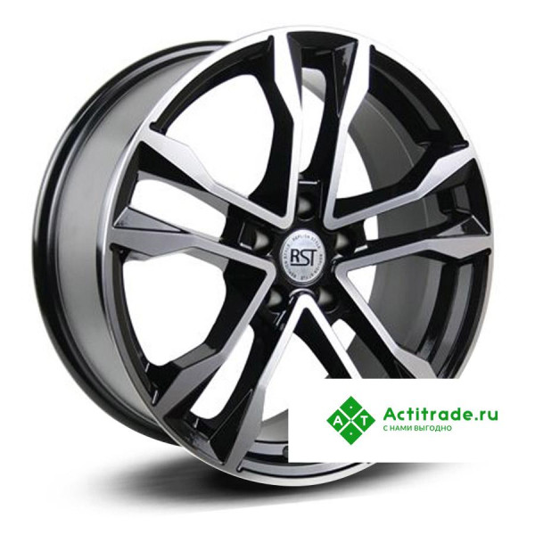 RST R068 R18/8J PCD 5x112 ET 25 ЦО 66,6 черный с полированной лицевой поверхностью