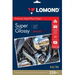 Фотобумага Lomond 1102100 (A4, 220г/м2, для струйной печати, супер глянец, 20л)