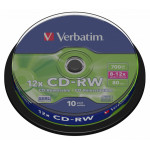 Диск CD-RW Verbatim (0.68359375Гб, 12x, cake box, 10)