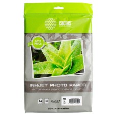 Фотобумага Cactus CS-GA418050ED (A4, 180г/м2, для струйной печати, односторонняя, глянцевая, 50л) [CS-GA418050ED]