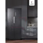 Холодильник Lex LSB458StGIDBI (No Frost, A++, 3-камерный, Side by Side, объем 436:234/202л, инверторный компрессор, серый)