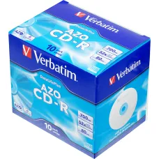 Диск CD-R Verbatim (0.68359375Гб, 52x, jewel case, 10) [43327]
