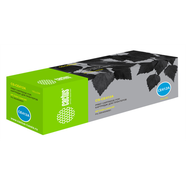 Тонер-картридж Cactus HP CS-CE412A (желтый; 2600стр; CLJ Pro 300, M351, M451, M375, M475)