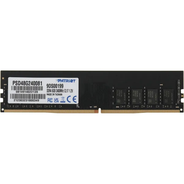 Память DIMM DDR4 8Гб 2400МГц Patriot Memory (19200Мб/с, CL17, 288-pin, 1.2 В)