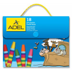 Пастель масляная Adel 428 1818 000 (шестигранные, 11,5мм, 18 цветов, пластиковая сумочка)