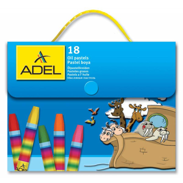 Пастель масляная Adel 428 1818 000 (шестигранные, 11,5мм, 18 цветов, пластиковая сумочка)