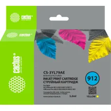 Картридж Cactus CS-3YL79AE (оригинальный номер: 912; желтый; 5стр; OfficeJet 8010, 8012, 8013, 8014, 8015, 8020, 8025)