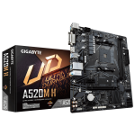 Материнская плата Gigabyte A520M H (AM4, AMD A520, 2xDDR4 DIMM, microATX, RAID SATA: 0,1,10)