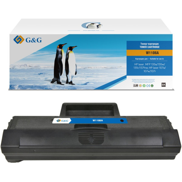 Тонер-картридж G&G GG-W1106A (черный; 1000стр; Laser 107a, 107r, 107w, 135a MFP, 135r MFP, 135w MFP, 137fnw MFP)