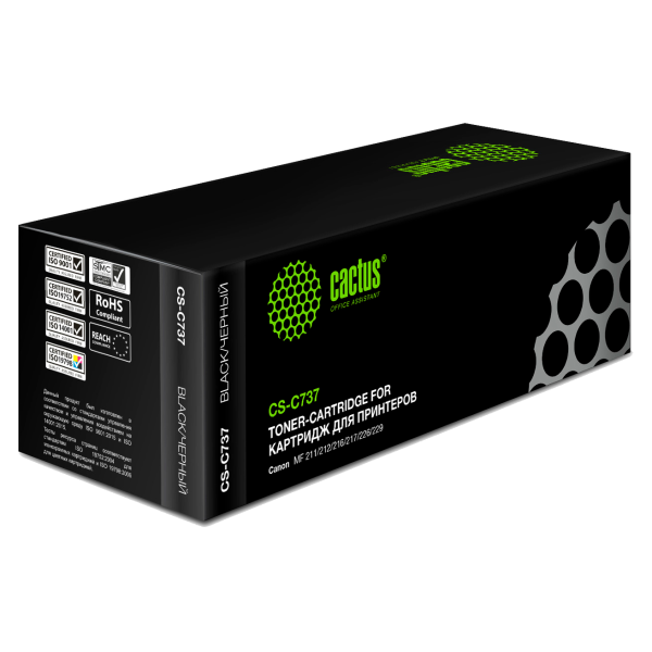 Тонер-картридж Cactus CS-C737 (черный; 2400стр; MF 210, 211, 212, 216, 217, 220) Тонер-картридж Cactus CS-C737 (черный; 2400стр; MF 210, 211, 212, 216, 217, 220)