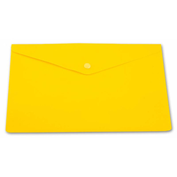 Конверт на кнопке Бюрократ PK804A5NYEL (A5, пластик, непрозрачный, толщина пластика 0,18мм, желтый)