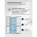 Холодильник Lex LCD450BgID (No Frost, A+, 3-камерный, Side by Side, объем 417:288/129л, инверторный компрессор, бежевый)