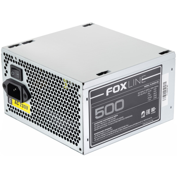 Блок питания Foxline FL500S-80 (ATX, 500Вт, 24 pin)
