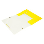 Папка на резинке Бюрократ Double Neon DNE510YEL (A4, пластик, толщина пластика 0,5мм, ширина корешка 30мм, желтый)