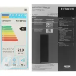 Холодильник Hitachi R-BG410PUC6X (No Frost, A++, 2-камерный, объем 320:215/105л, инверторный компрессор, белый)