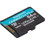 Карта памяти microSDXC 64Гб Kingston (Class 10, 170Мб/с, UHS-I U3, адаптер на SD)