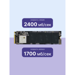 Жесткий диск SSD 512Гб KingSpec (2280, 2400/1700 Мб/с, 96200 IOPS, PCIe 3.0 x4 (NVMe), для ноутбука и настольного компьютера)