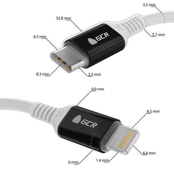 Greenconnect (USB 2.0 Type-C (m), Lightning (m), 1м)