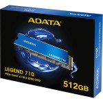 Жесткий диск SSD 512Гб ADATA Legend 710 (M.2, 2400/1600 Мб/с, 150000 IOPS, PCI-E X4)