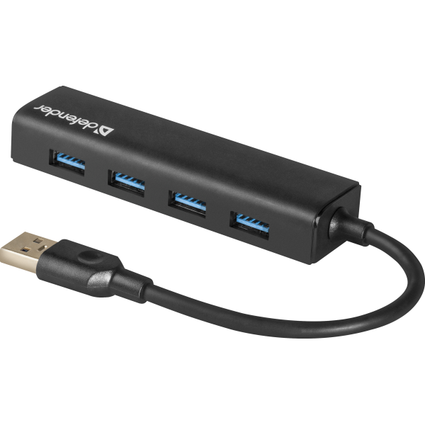 Разветвитель USB DEFENDER USB-концентратор Quadro Express (83204), разъемов: 4