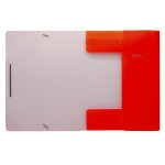 Папка на резинке Бюрократ Double Neon DNE510ORBL (A4, пластик, толщина пластика 0,5мм, ширина корешка 30мм, оранжевый)