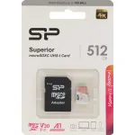 Карта памяти microSDXC 512Гб Silicon Power (Class 10, 100Мб/с, UHS-I U3, с адаптером)