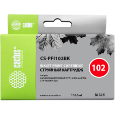 Чернильный картридж Cactus CS-PFI102BK (черный; 130стр; iPF500, iPF600, iPF700, MFP M40, iPF765, LP17, LP24) [CS-PFI102BK]